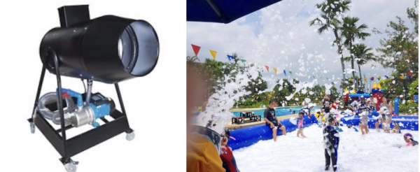 Foam machine inflatable pool